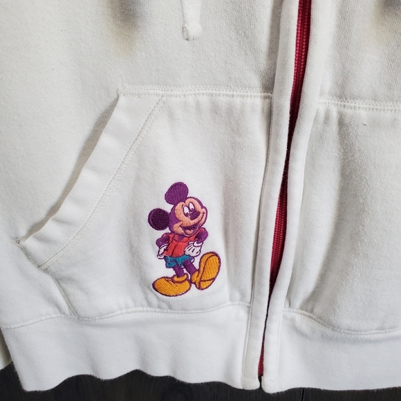 Like New Walt Disney World 2015 Mickey & Pals Jacket Zip White Hoodie Size XL - Picture 3 of 12